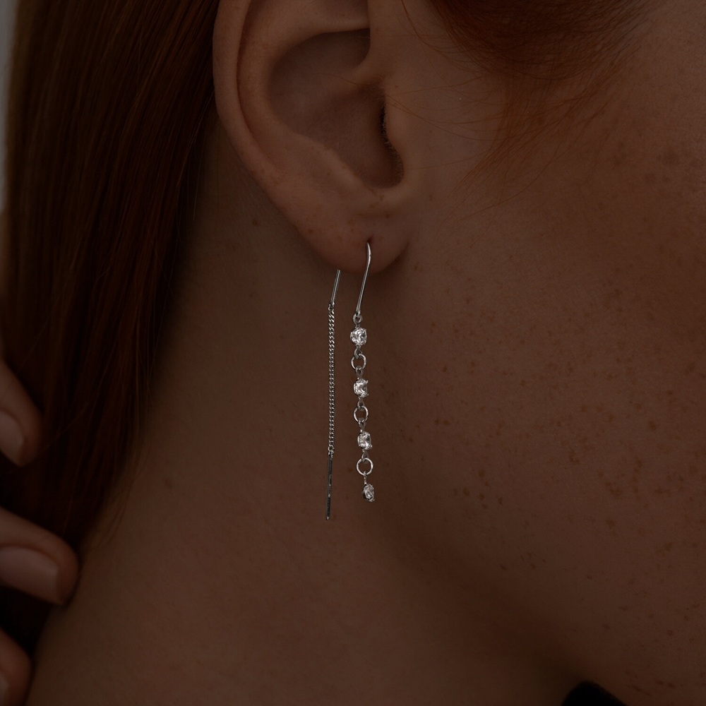 Náušnice  zo striebra s kameňmi Kubický zirkón