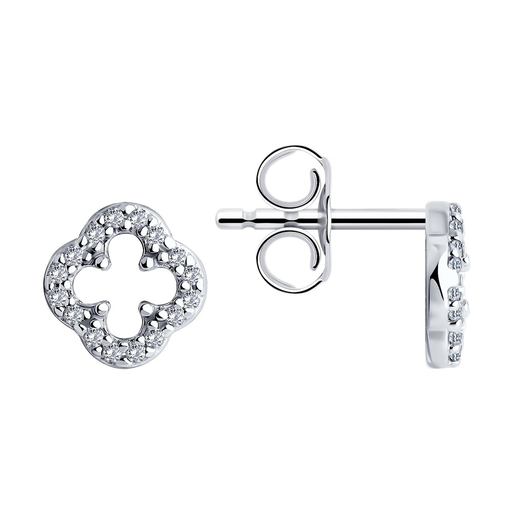 Náušnice  zo striebra s kameňmi Kubický zirkón