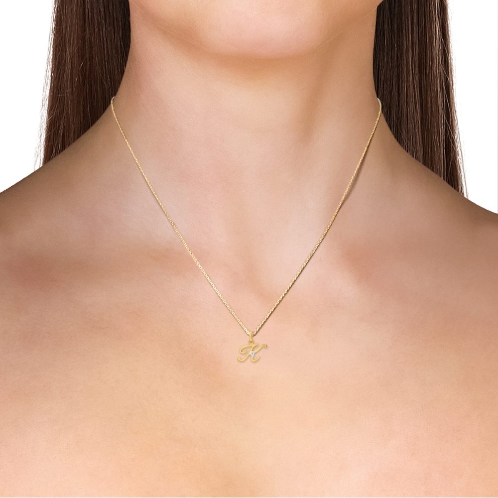 Prívesok zo žltého zlata s kameňmi Bezfarebný kubický zirkón