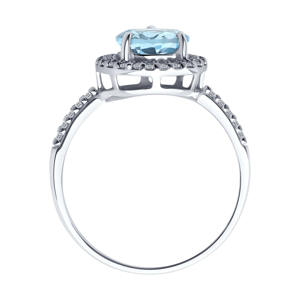 Prsteň  striebras kameňmi Topás, Kubický zirkón