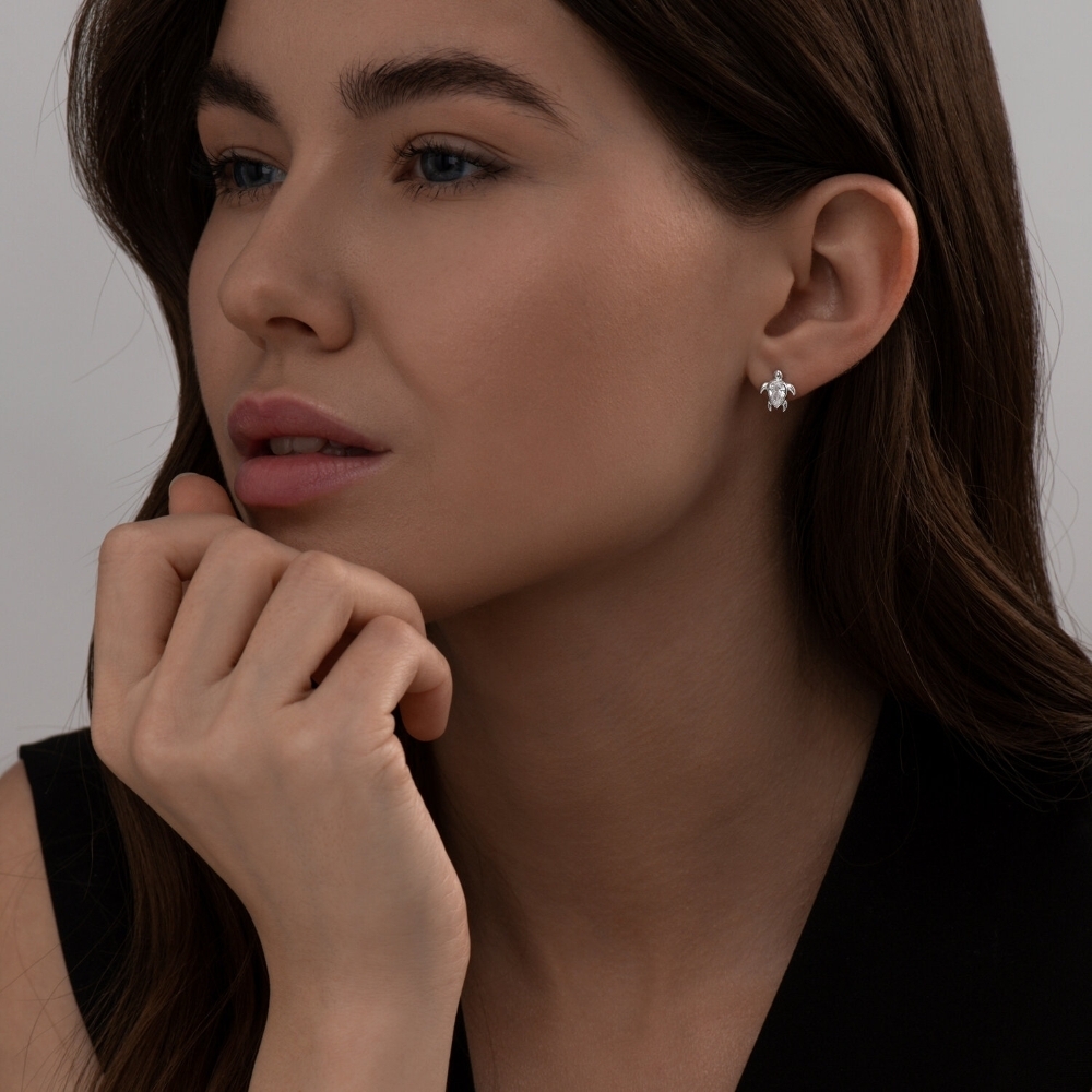 Náušnice z strieborný s kameňmi Kubický zirkón