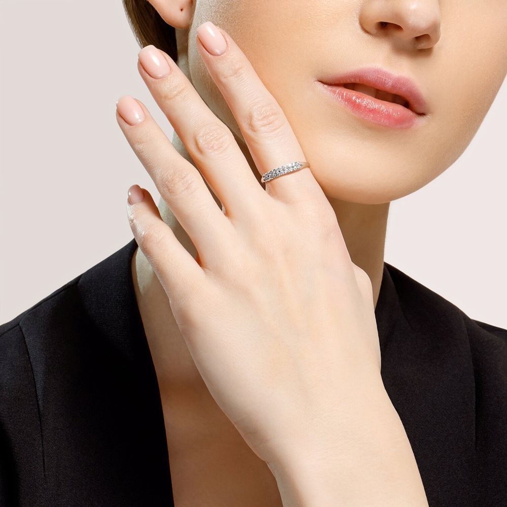 Prsteň  zo striebra s kameňmi Kubický zirkón