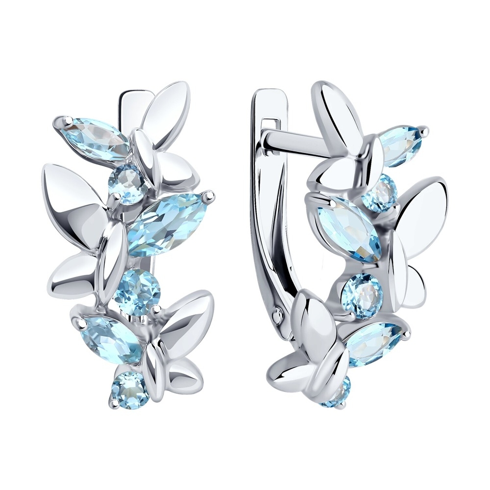 Náušnice  zo striebra s kameňmi Topás