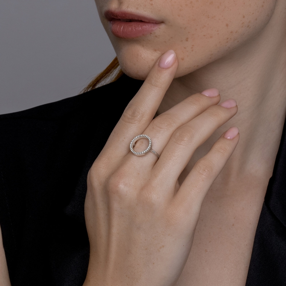 Prsteň z strieborný s kameňmi Kubický zirkón