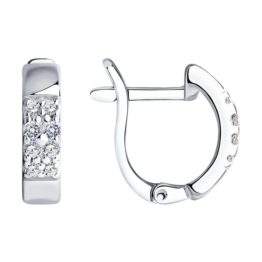 Náušnice z strieborný s kameňmi Kubický zirkón