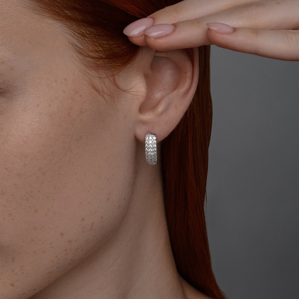 Strieborné náušnice s kubickým zirkónom