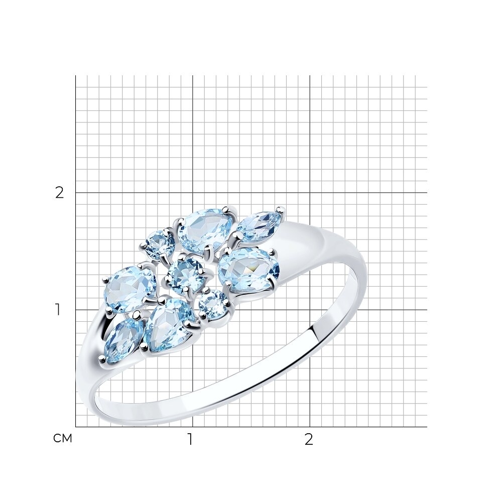 Prsteň  striebras kameňmi Topás