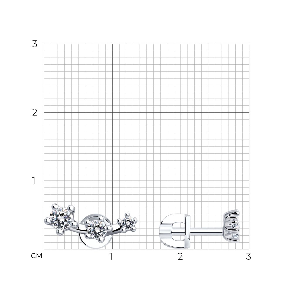 Náušnice  striebras kameňmi Kubický zirkón