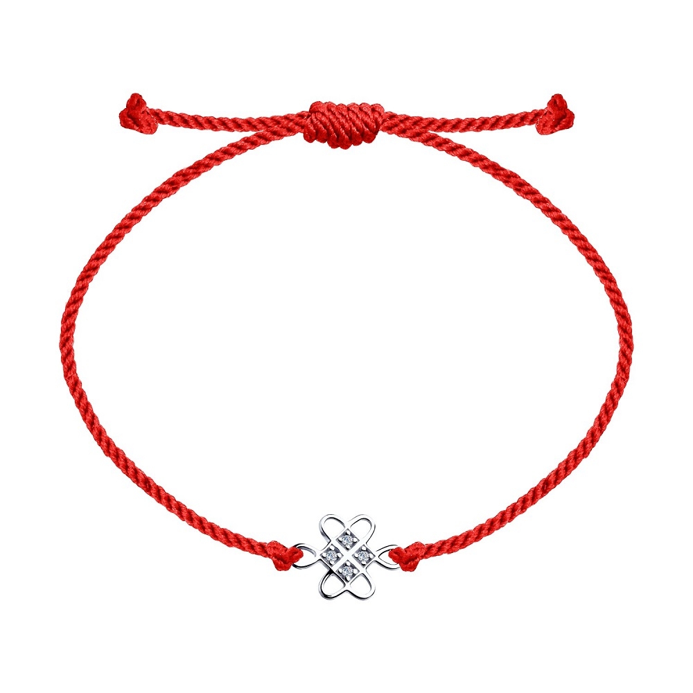 Náramok  zo striebra s kameňmi Kubický zirkón, Textilné