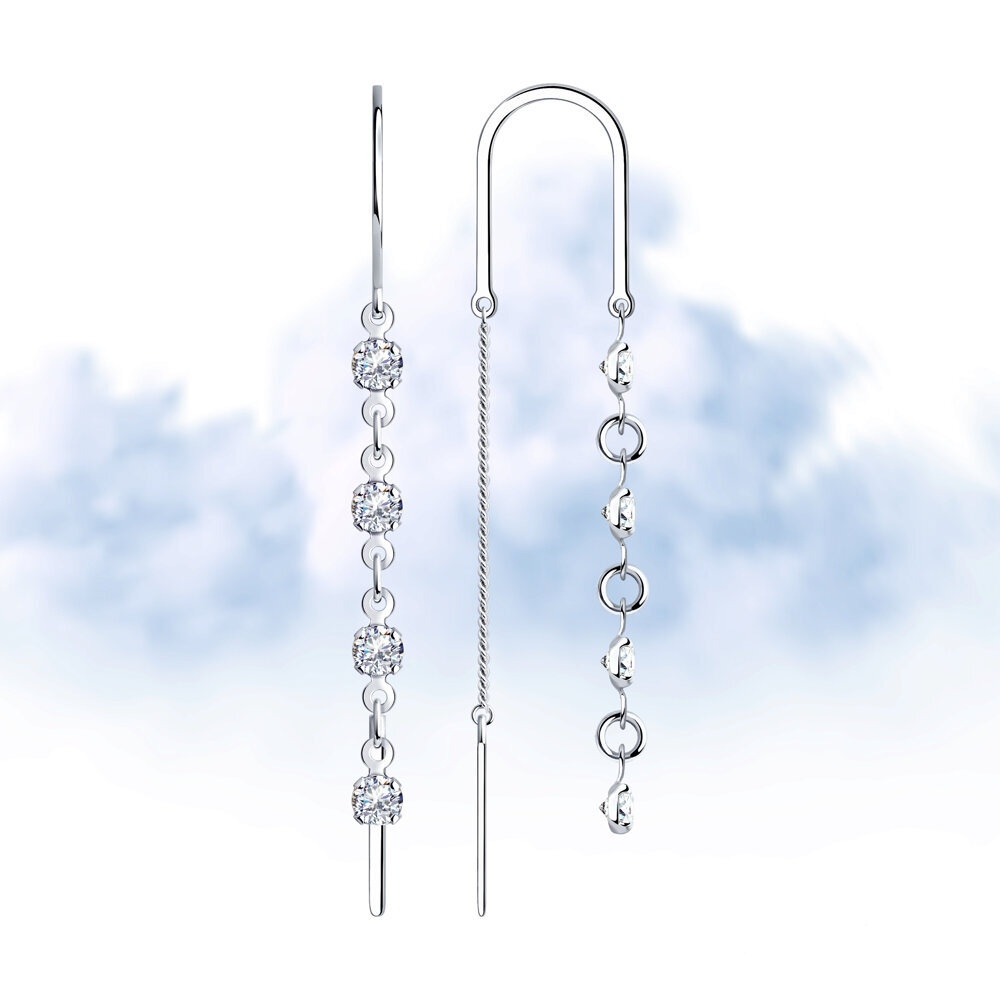 Náušnice  zo striebra s kameňmi Kubický zirkón