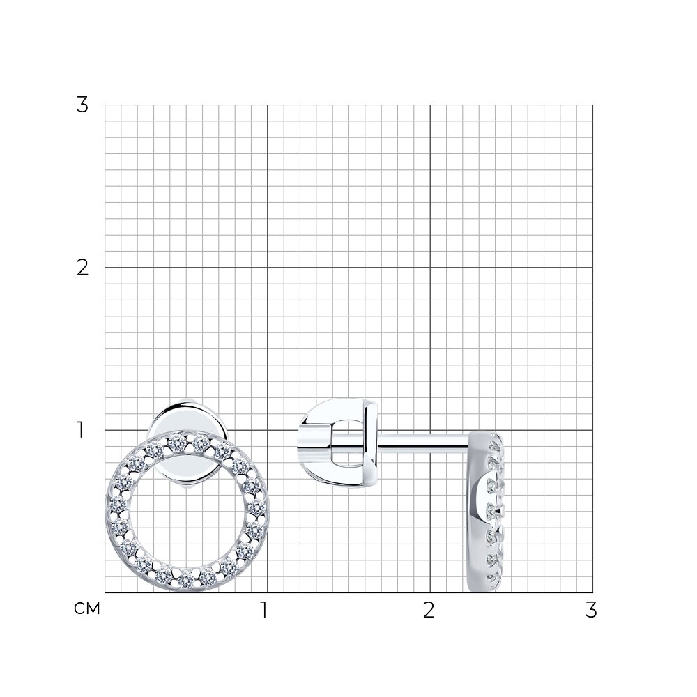 Náušnice z strieborný s kameňmi Kubický zirkón