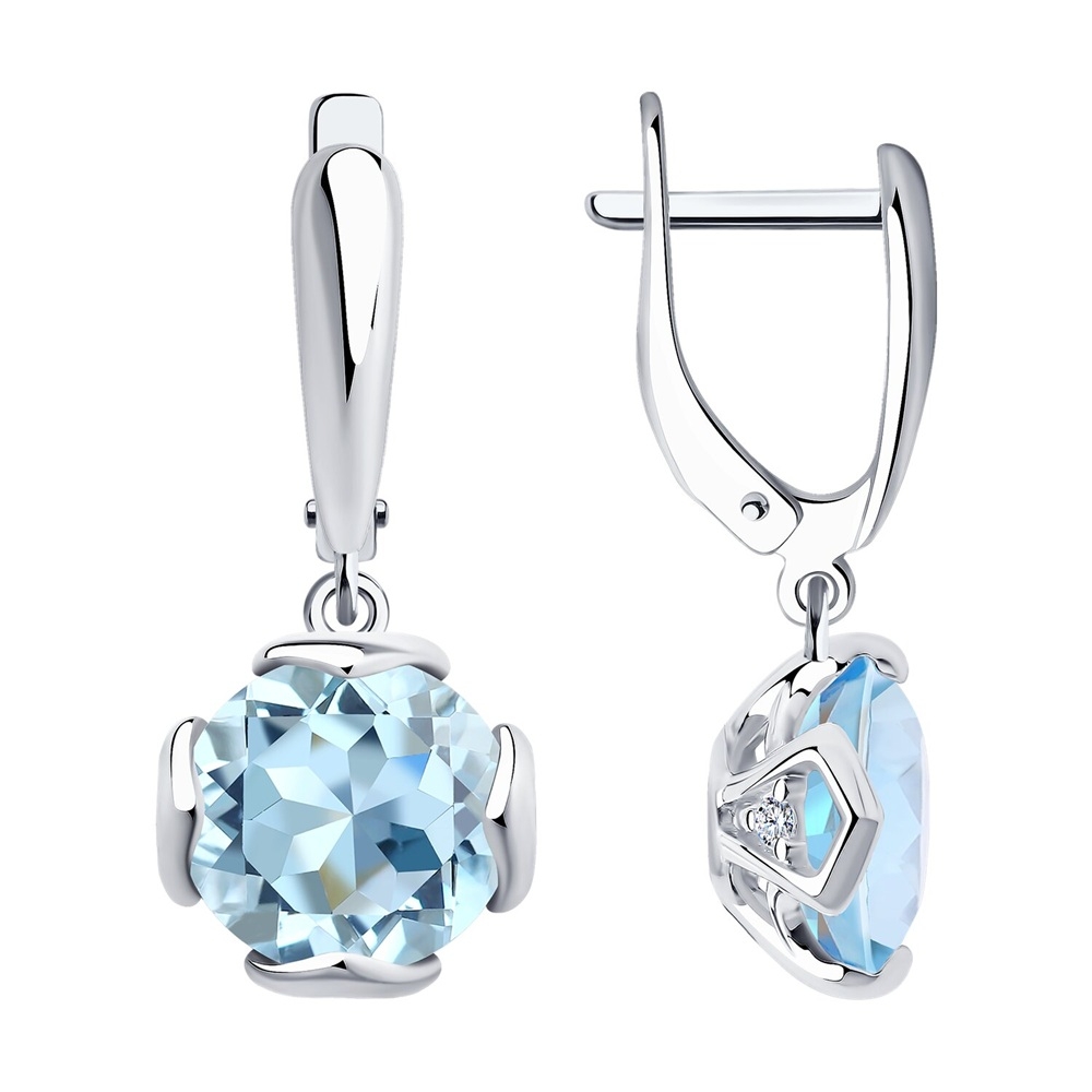 Strieborné náušnice s topásom a kubickým zirkónom