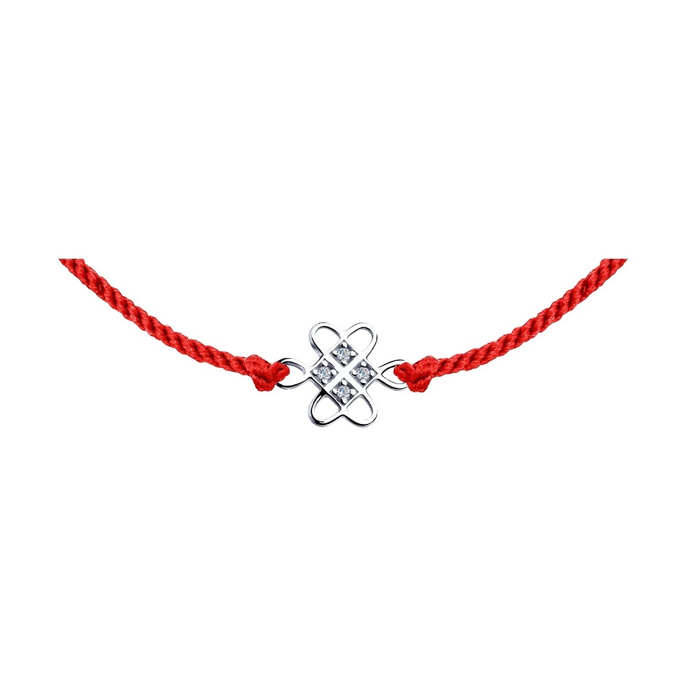 Náramok  zo striebra s kameňmi Kubický zirkón, Textilné