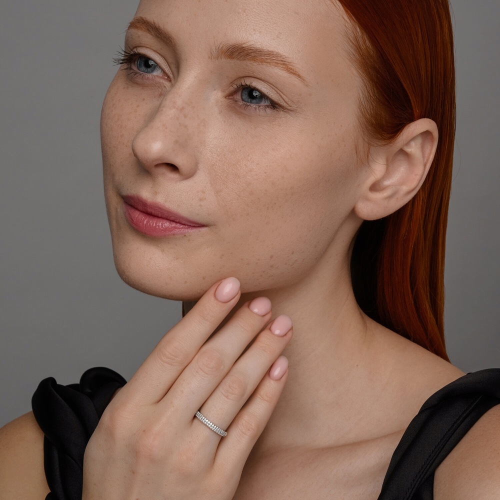 Strieborný prsteň s kubickým zirkónom