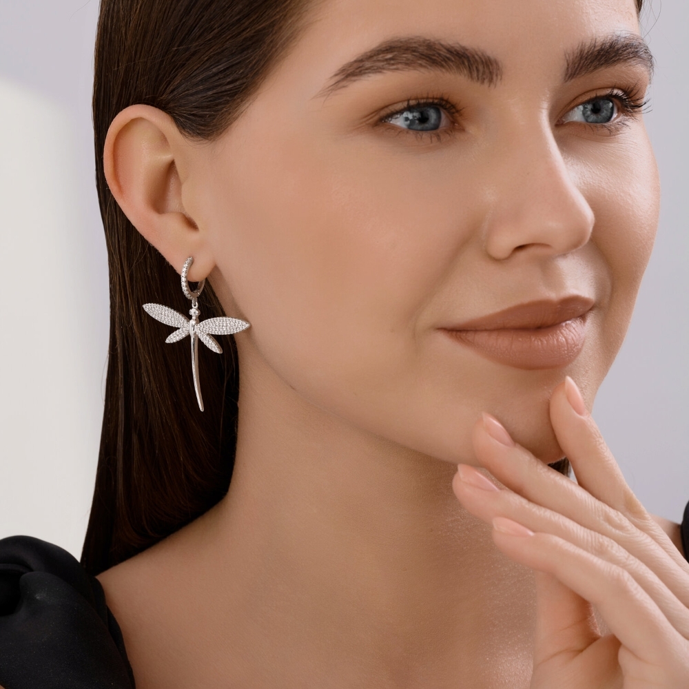 Náušnice zo striebra s kameňmi Kubický zirkón