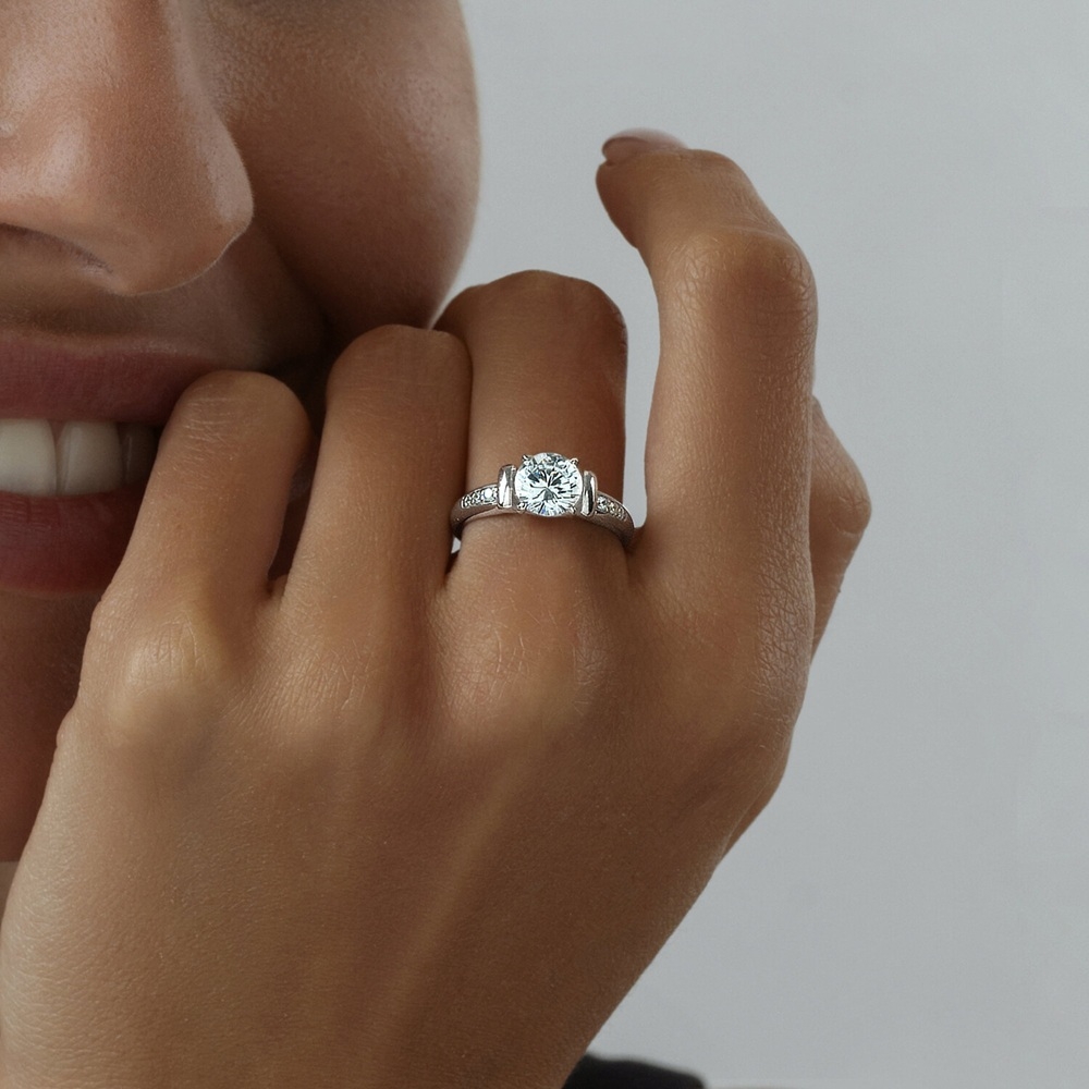 Prsteň z strieborný s kameňmi Kubický zirkón