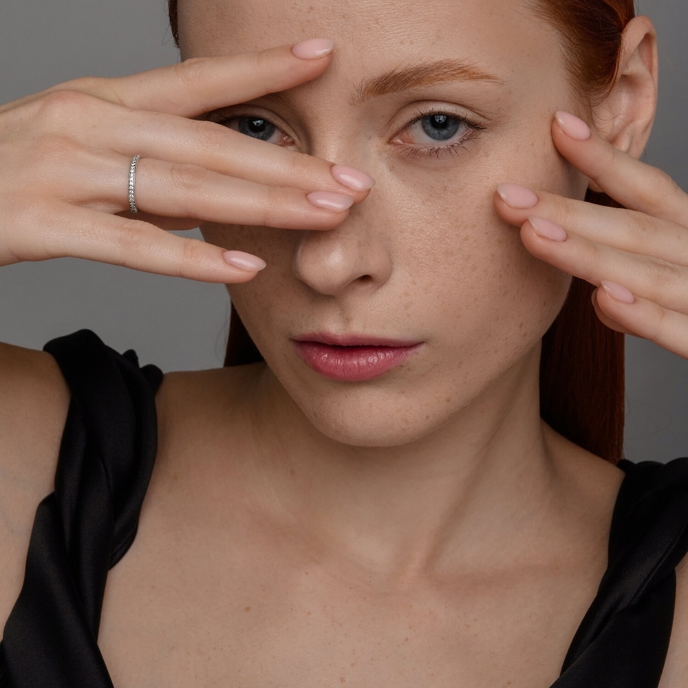 Prsteň  striebras kameňmi Kubický zirkón