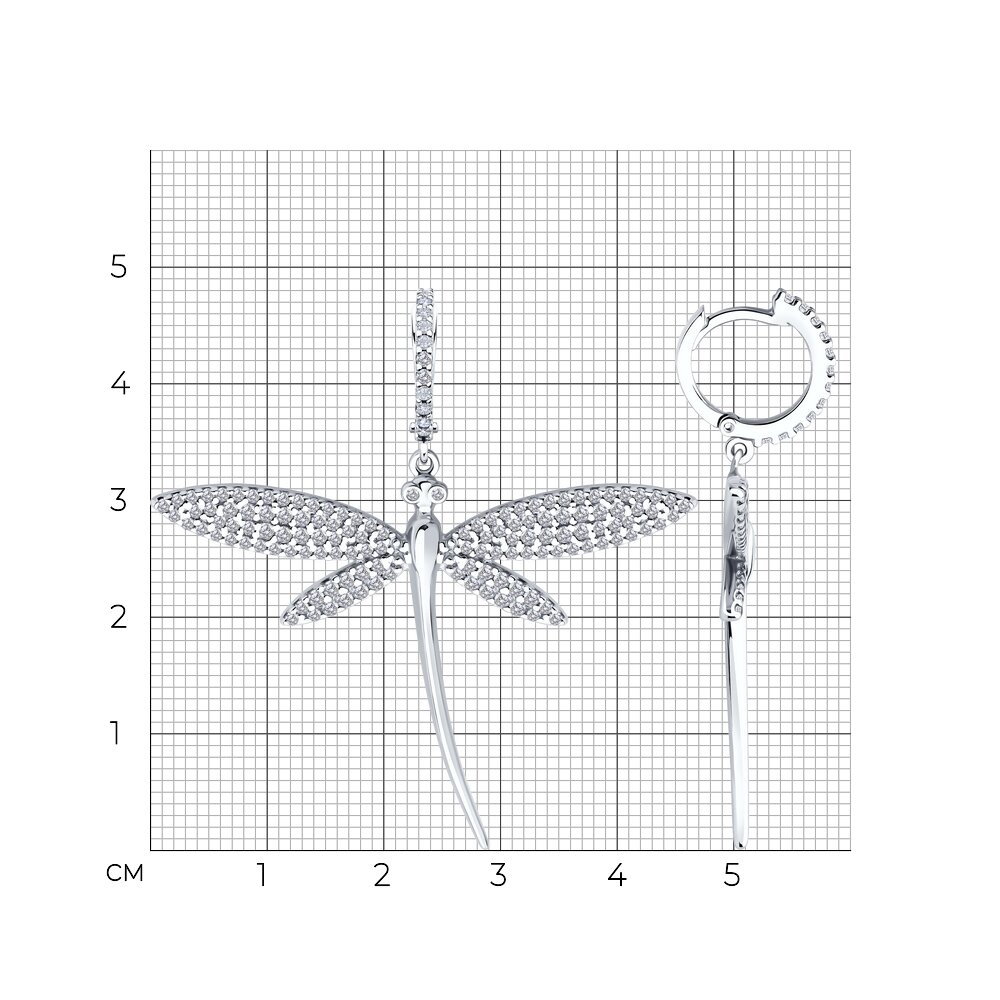 Náušnice zo striebra s kameňmi Kubický zirkón