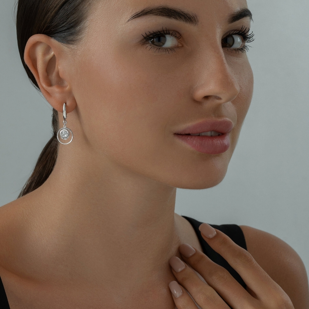 Náušnice  zo striebra s kameňmi Kubický zirkón