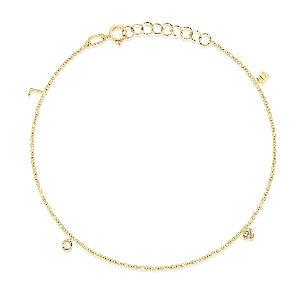 Náramok z zlata žltá s kameňmi Diamant