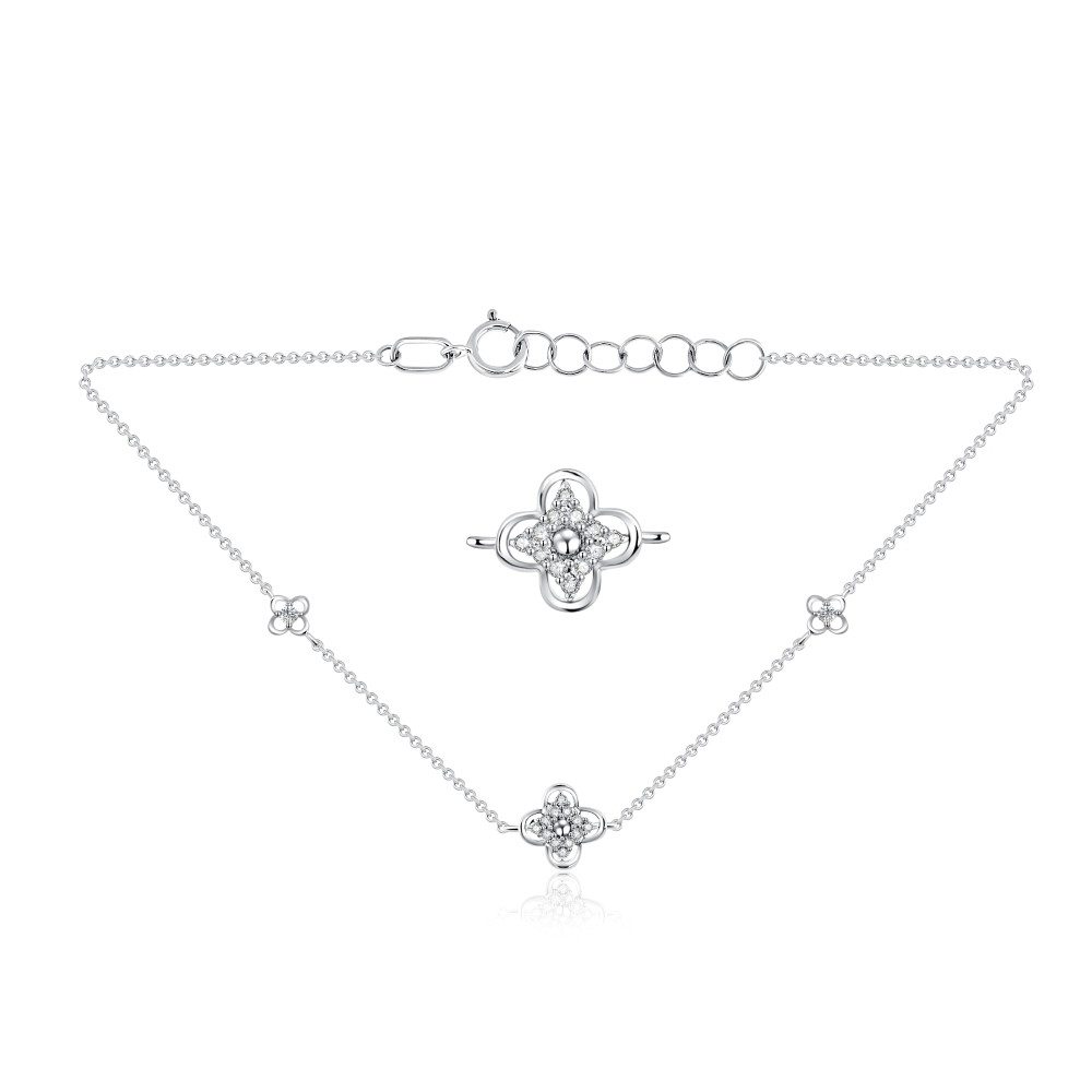 Náramok z bieleho zlata s kameňmi Diamant