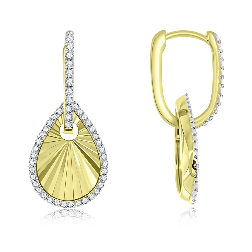 Náušnice zo žltého zlata s kameňmi Diamant