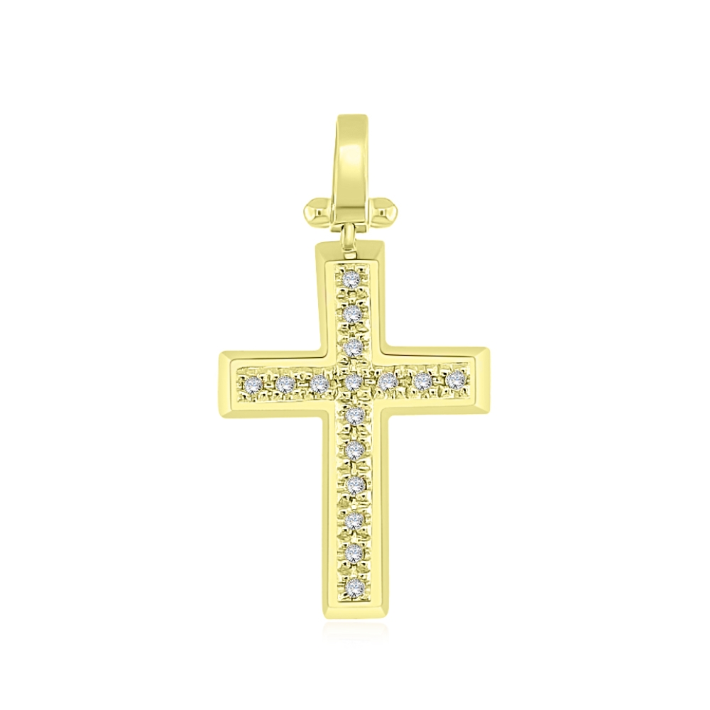 Prívesok zo žltého zlata s kameňmi Diamant