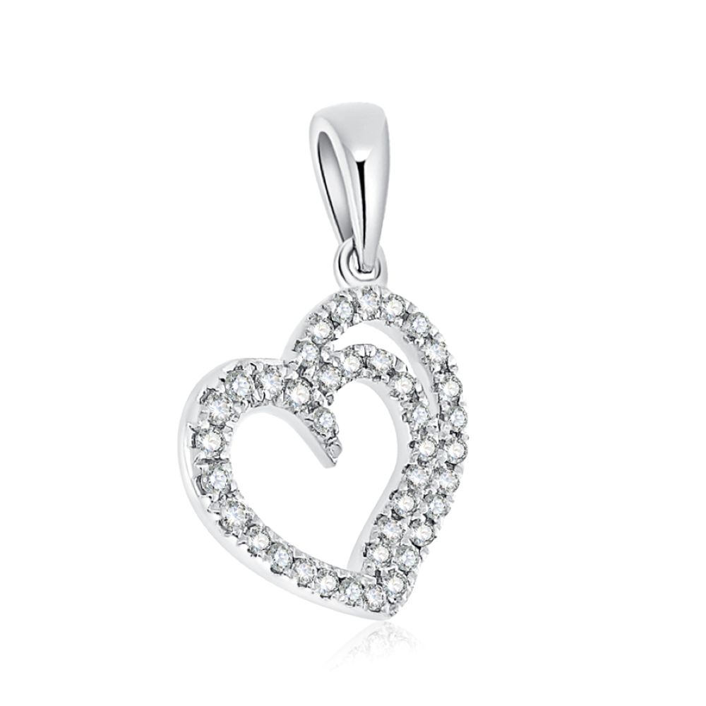 Prívesok z bieleho zlata s kameňmi Diamant
