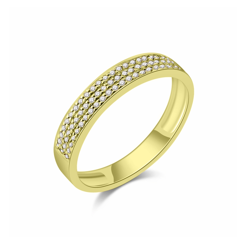 Prsteň zo žltého zlata s kameňmi Diamant