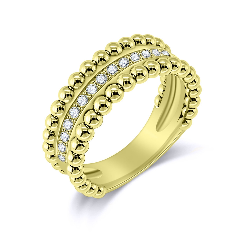 Prsteň z zlata žltá s kameňmi Diamant