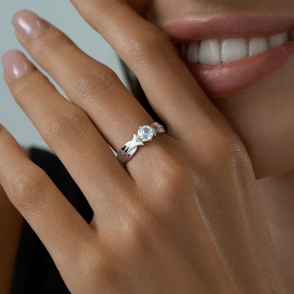 Prsteň  striebras kameňmi Kubický zirkón