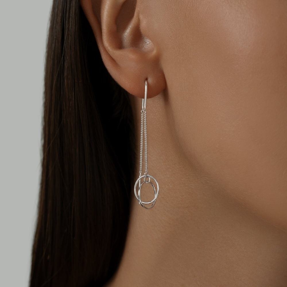 Náušnice z strieborný  bez kamienkov