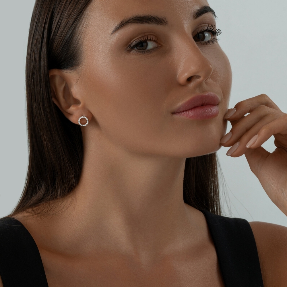 Náušnice z strieborný s kameňmi Kubický zirkón