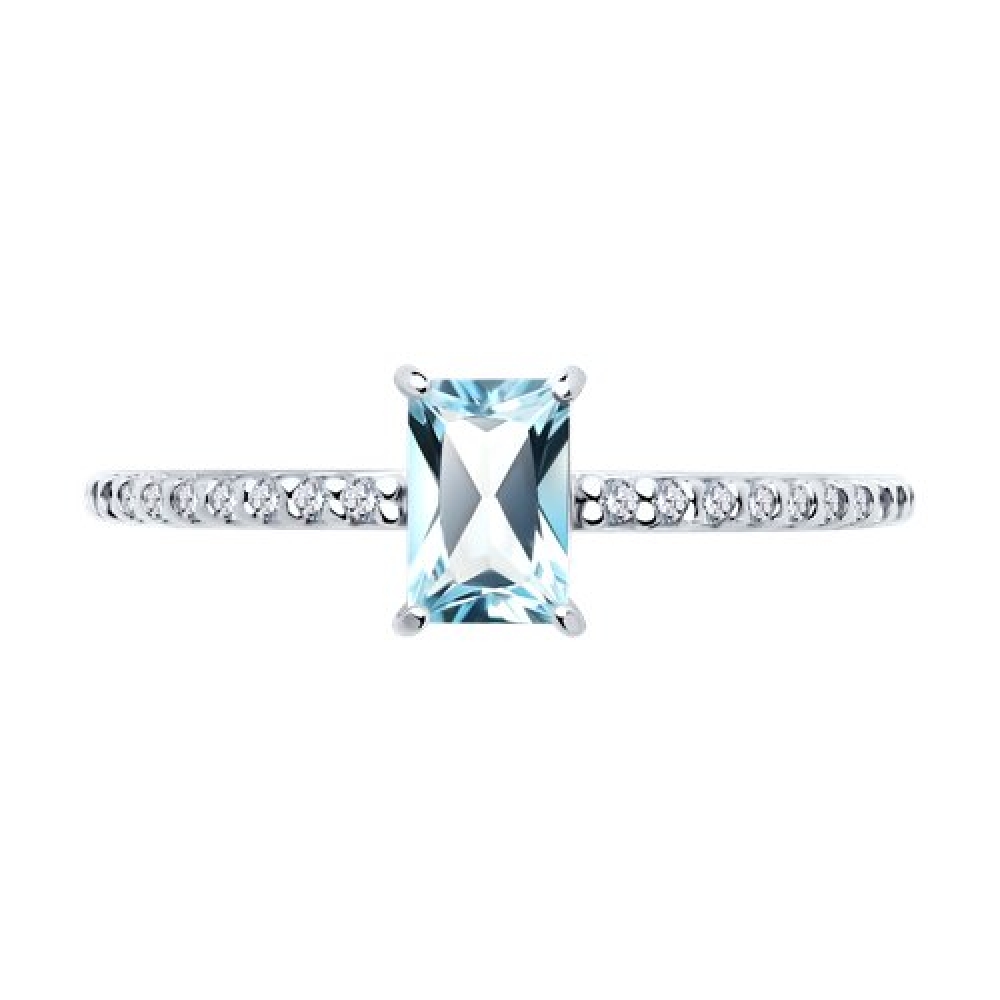 Strieborný prsteň s topásom a kubickým zirkónom