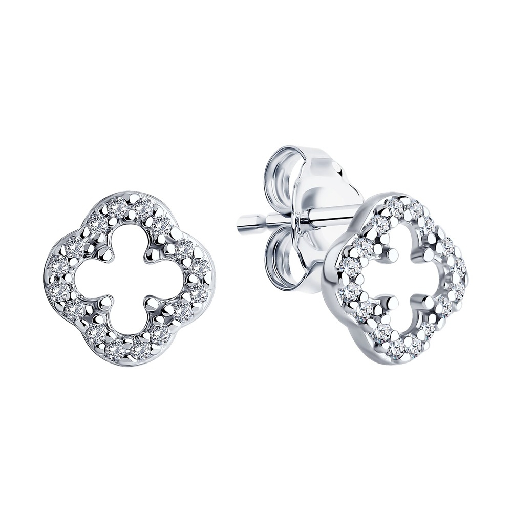 Náušnice  zo striebra s kameňmi Kubický zirkón