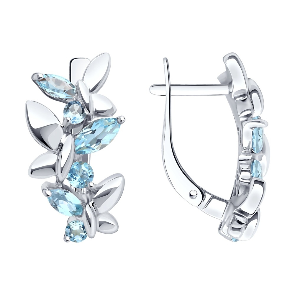 Náušnice  zo striebra s kameňmi Topás