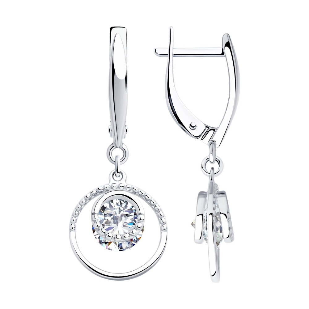 Náušnice  zo striebra s kameňmi Kubický zirkón