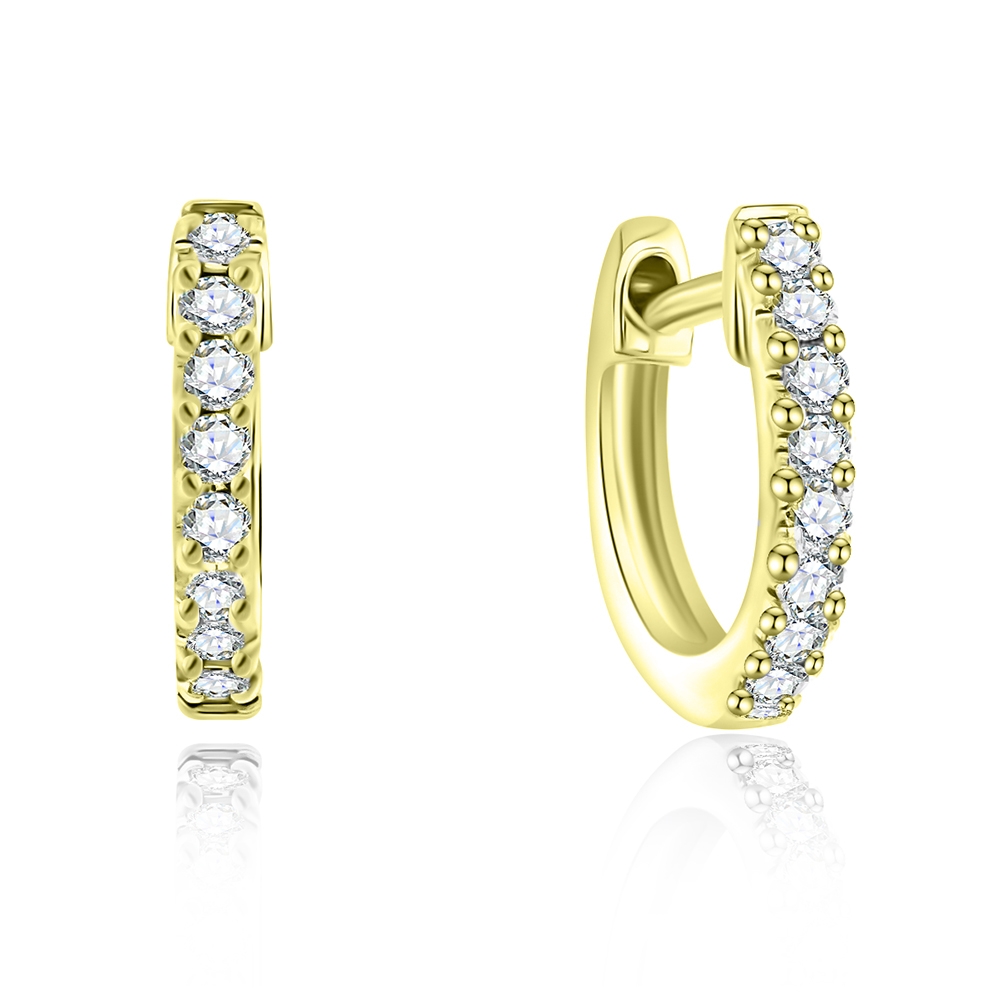 Náušnice z zlata žltá s kameňmi Diamant