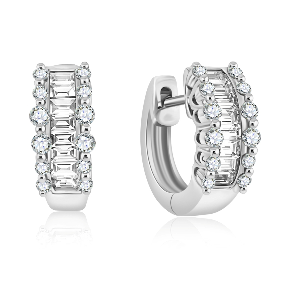 Náušnice z zlata biela s kameňmi Diamant