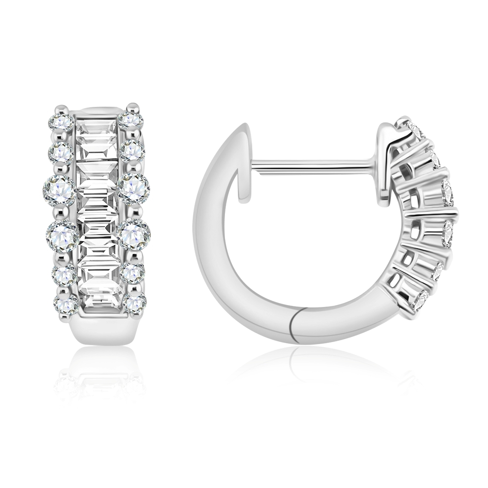 Náušnice z zlata biela s kameňmi Diamant