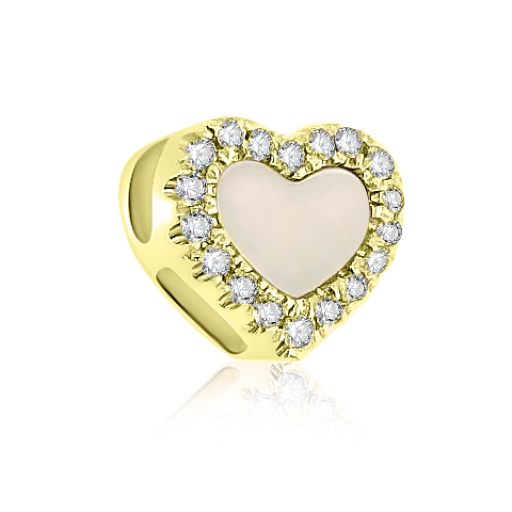 Prívesok zo žltého zlata s kameňmi Diamant, Perla