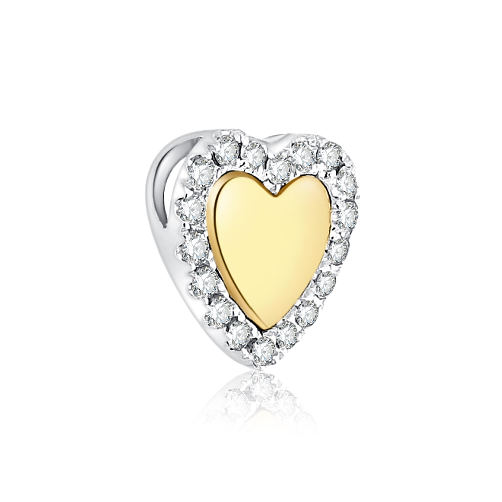 Prívesok z bieleho a zo žltého zlata s kameňmi Diamant