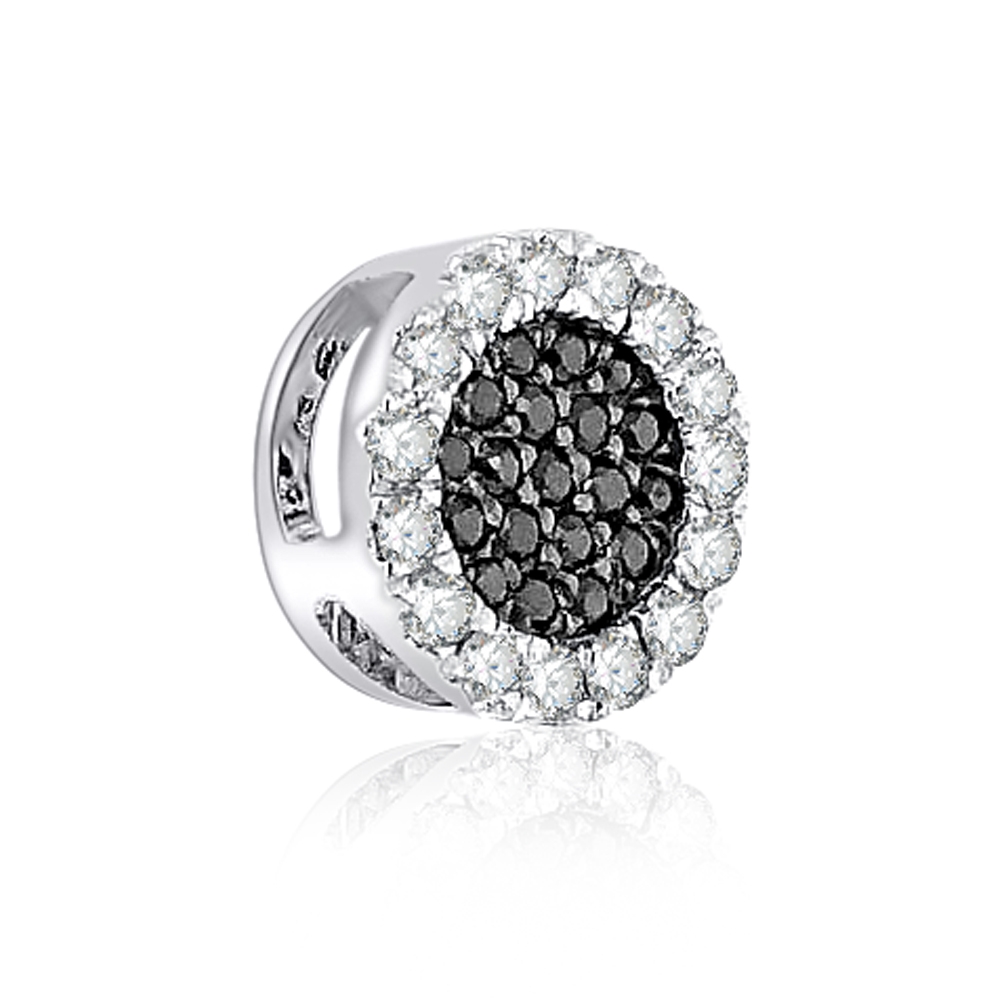 Prívesok z bieleho zlata s kameňmi Diamant, Čierny diamant