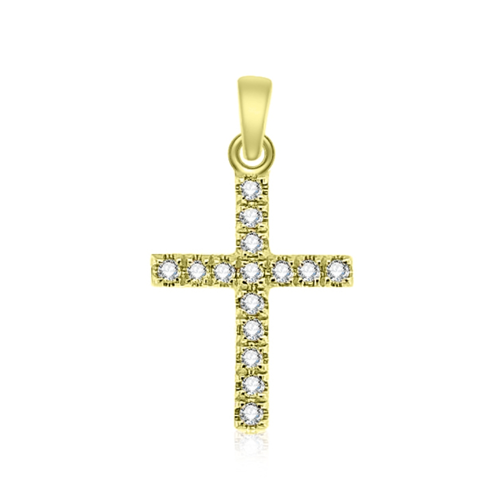 Prívesok zo žltého zlata s kameňmi Diamant