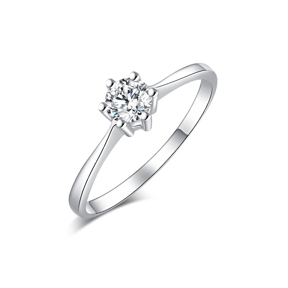 Prsteň z bieleho zlata s kameňmi Diamant