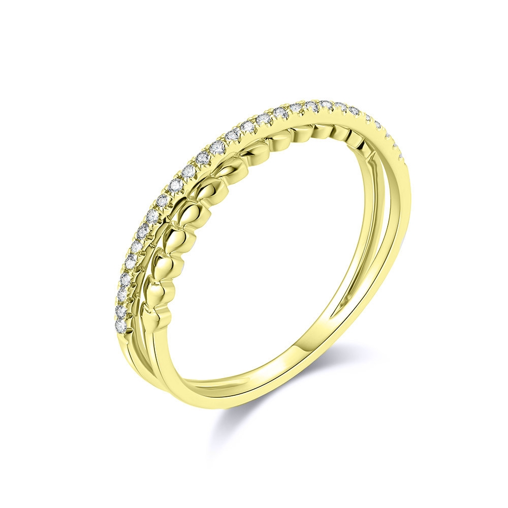 Prsteň zo žltého zlata s kameňmi Diamant