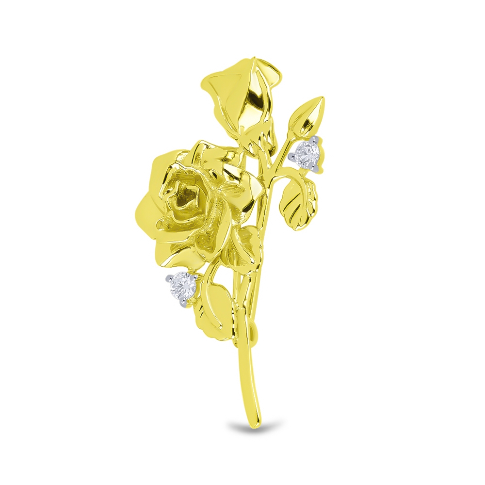 Prívesok zo žltého zlata s kameňmi SYN ZIRKÓN 5A- BIELY