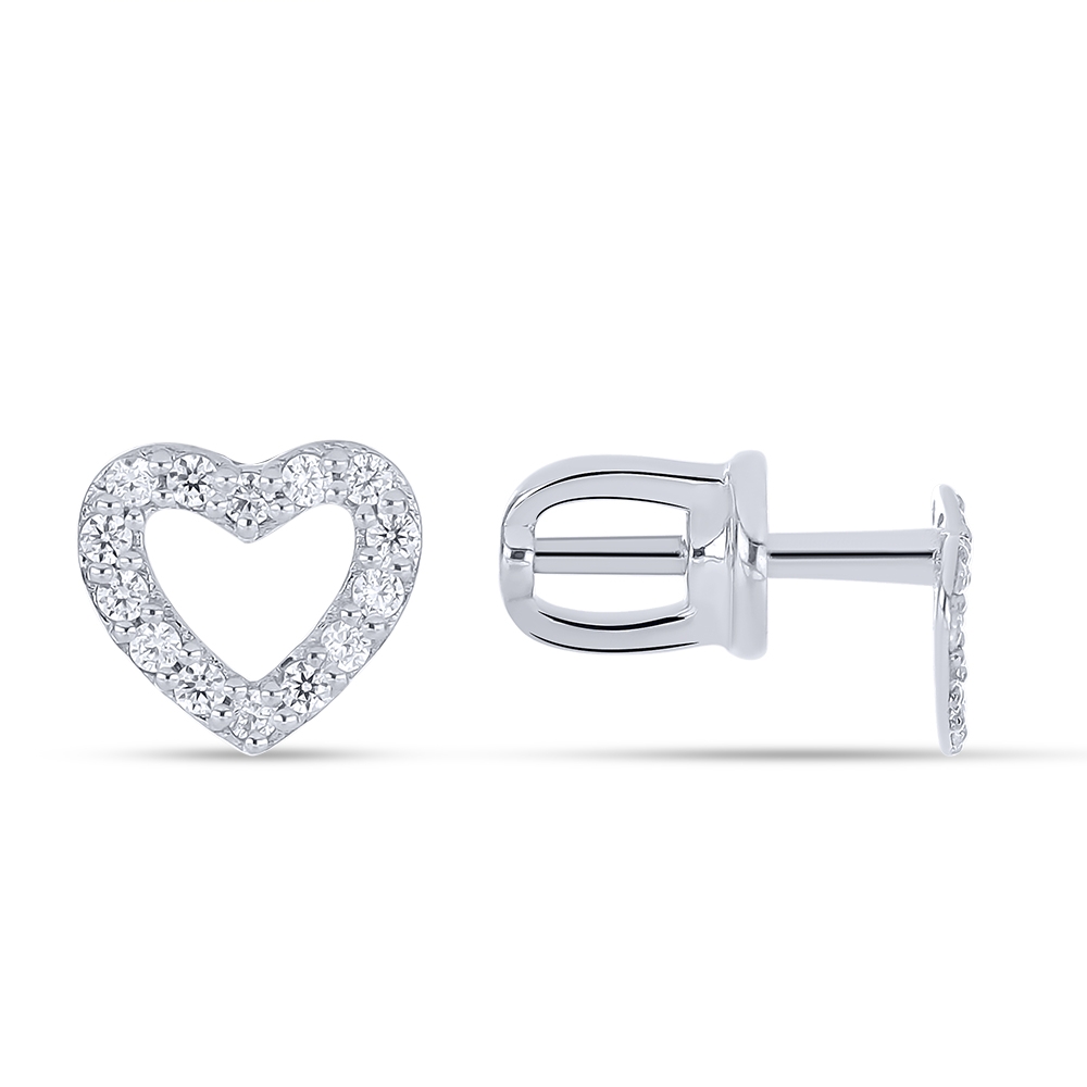 Náušnice z bieleho zlata s kameňmi SYN ZIRKÓN 5A- BIELY