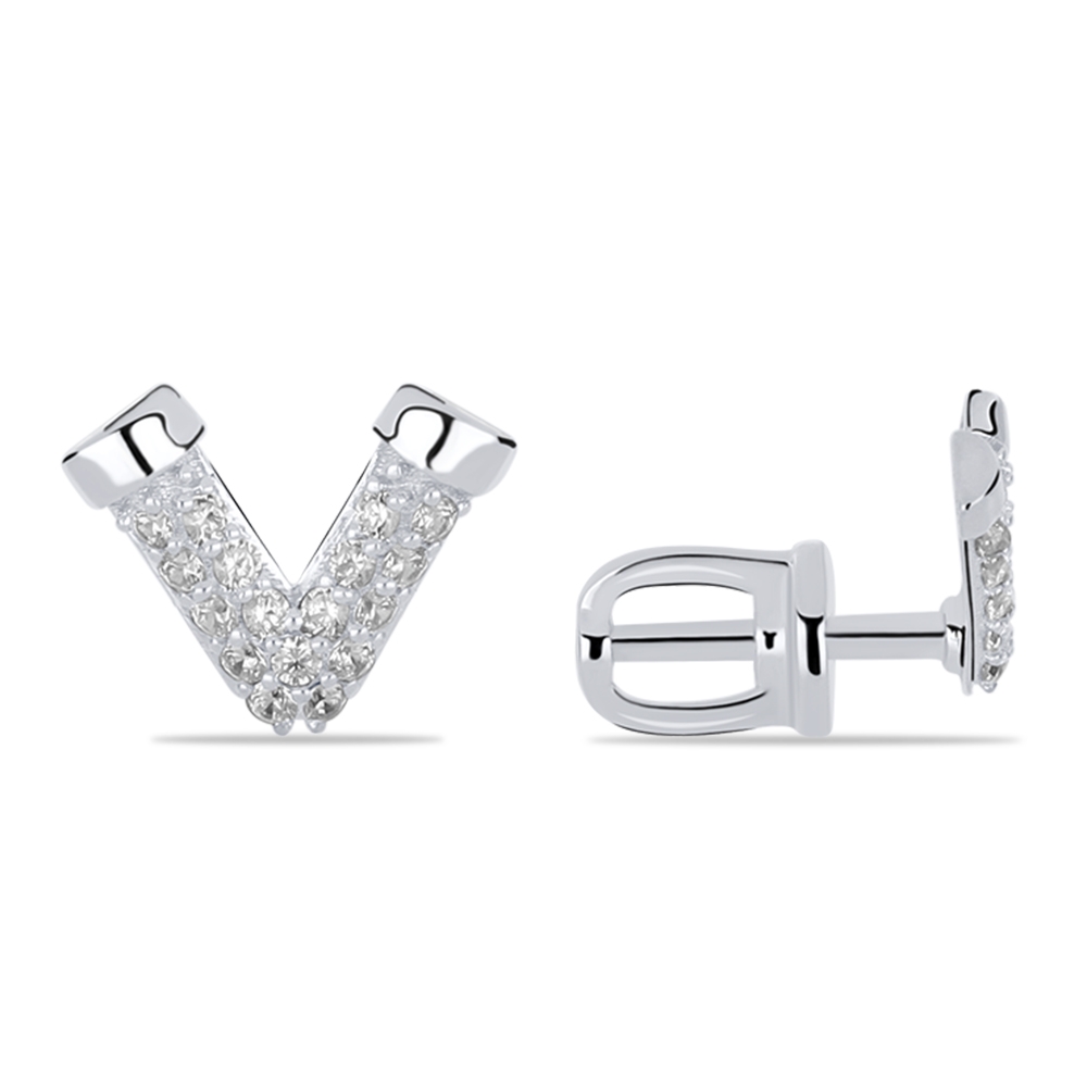 Náušnice z bieleho zlata s kameňmi SYN ZIRKÓN 5A- BIELY