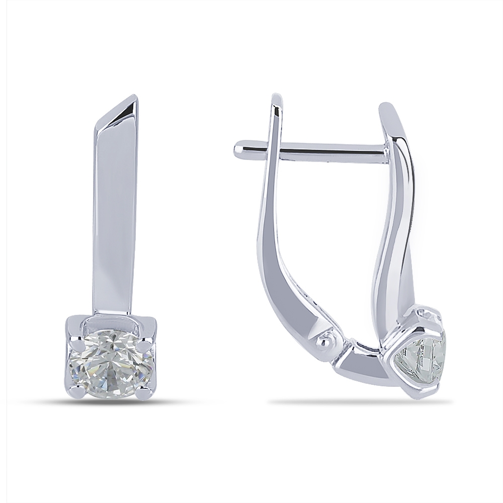 Náušnice z zlata biela s kameňmi London blue topás